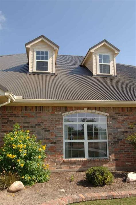 burnished slate metal roof on brick house|burnished slate roof colors.